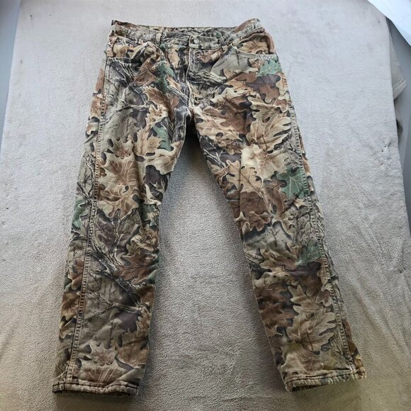 Vintage Wrangler Men's Flannel Lined Jeans Size 36x32 Camouflage Hunting Outdoor - Picture 15 of 16